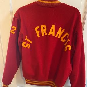 Vintage letterman jacket coat wool felco 42
